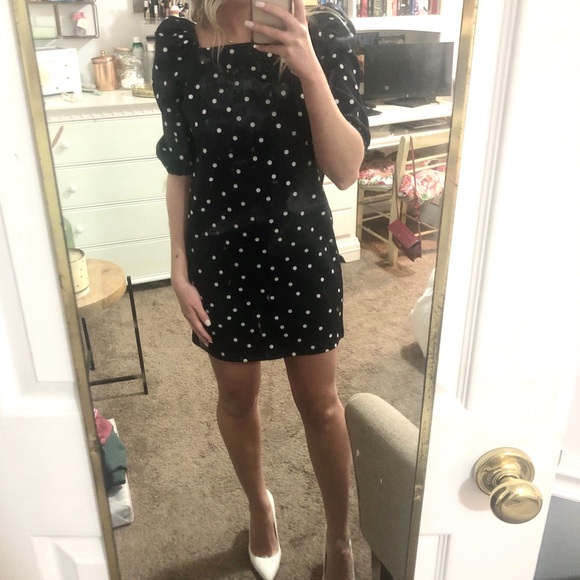 ASOS Navy blue and white polkadot DRESS